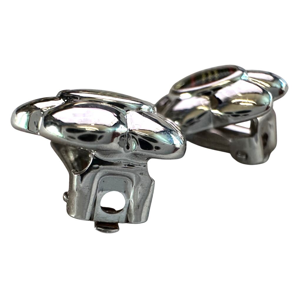 Burberry Nova Check Flower Clip-On Earrings - Vintage Burberrys - Picture 6 of 9